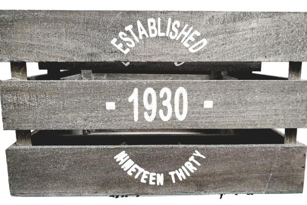 2er Set Deko Holzkisten "1930" Used Look